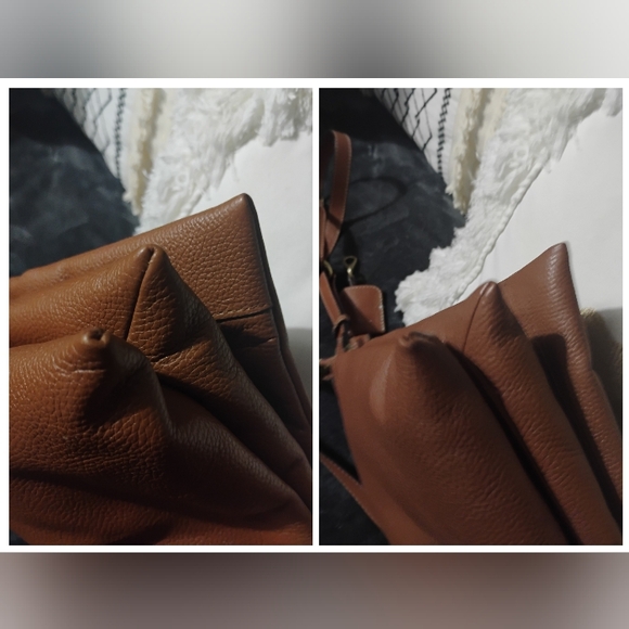 J Jill Do-It-All Crossbody Brown Padded Leather Foldover Purse - Picture 10 of 16